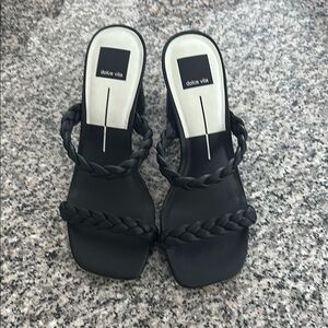 Dolce Vita Black Braided Strap Heels